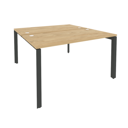Рабочая станция на П-образном м/к Onix O.MP-D.RS-2.3.7 1380x1475x750 (Тиквуд Светлый/Черный металл)