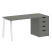 Стол письменный VR.SP-3-158.4.A 1580x720x750 (Серый/Белый Металл)