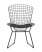 Стул обеденный Bertoia черный с черной подушкой (Стул кухонный Bertoia черный)