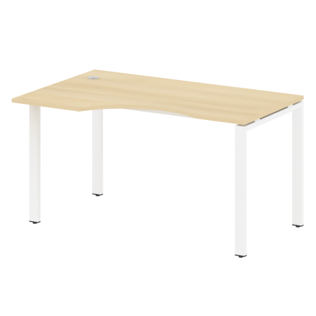 Стол криволинейный левый Metal System Style БП.СА-2 Л 1400x900x750 (Акация/Белый металл)
