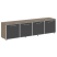 Тумба модульная черные двери LT.TS 4.6 2200x450x580 (Вяз Благородный)