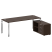 Стол для руководителя с тумбой правый БГ.СРТ-6.8 (R) 2100x1620x750 (Вяз Благородный/Нерж. Сталь)
