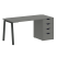 Стол письменный VR.SP-3-158.4.A 1580x720x750 (Серый/Белый Металл)