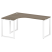 Стол криволинейный левый Metal System Style БО.СА-4 Л 1600x1200x750 (Дуб Наварра/Серый металл)
