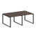 Переговорный стол 2 столешницы Metal System Style БО.ПРГ-2.1 2000x1235x750 (Дуб Наварра/Серый металл)