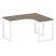 Стол криволинейный правый Metal System Style БО.СА-3 Пр 1400x1200x750 (Дуб Наварра/Серый металл)