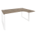 Стол эргономичный правый на О-образном м/к Onix O.MO-SA-4R 1580x1180x750 (Тиквуд Темный/Белый Металл)
