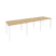 Рабочая станция на П-образном м/к Onix O.MP-RS-3.1.8 2940x800x750 (Тиквуд Темный/Белый Металл)