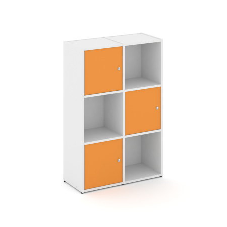 Стеллаж Locker Plus LK.K-002 798x350x1203 (Белый | Оранжевый)