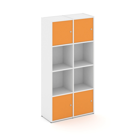 Стеллаж Locker Plus LK.K-005 798x350x1593 (Белый | Оранжевый)