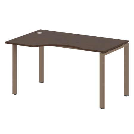 Стол криволинейный левый Metal System Style БП.СА-2 Л 1400x900x750 (Венге Цаво/Мокко металл)
