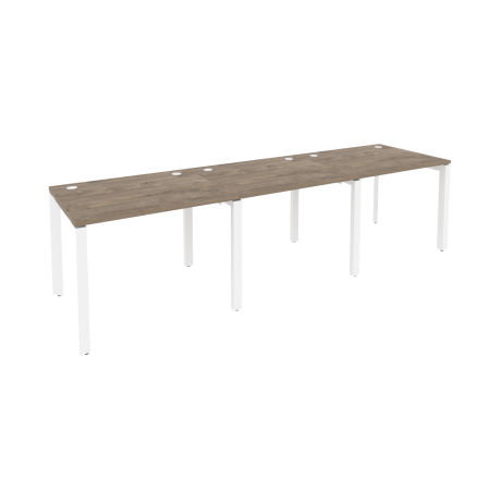 Рабочая станция на П-образном м/к Onix O.MP-RS-3.1.8 2940x800x750 (Тиквуд Темный/Белый Металл)