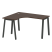 Стол криволинейный левый Metal System Style БА.СА-3 Л 1400x1200x750 (Дуб Наварра/Серый металл)