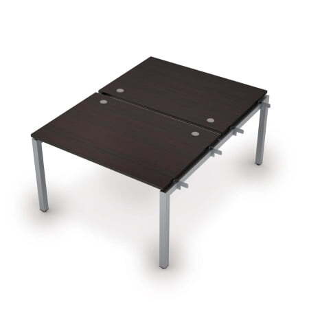 6МБН.5284 Бенч-система на 2 рабочих места, начальный модуль (1600x1635x750) (Венге/Алюминий матовый)