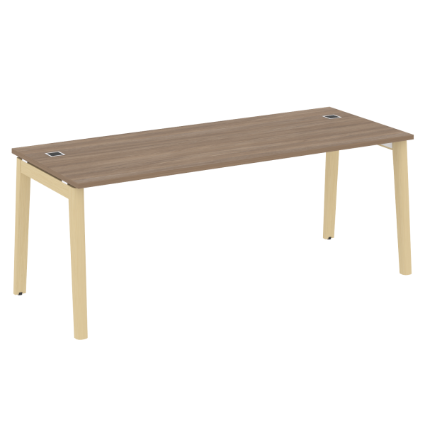 Стол руководителя на деревянных опорах Onix Wood Direct OW.SRR-6.8 1980x800x750 (Дуб Аризона/Дуб Светлый)