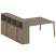 Рабочая станция с шкафом-купе на А-образном м/к Metal System Style БА.РС-СШК-4.5 Т 2210x2332x1098 (Дуб наварра/Серый металл)