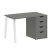 Стол письменный VR.SP-3-118.4.A 1180x720x750 (Серый/Белый Металл)