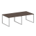Переговорный стол 2 столешницы Metal System Style БО.ПРГ-2.2 2400x1235x750 (Дуб Наварра/Серый металл)