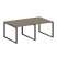 Переговорный стол 2 столешницы Metal System Style БО.ПРГ-2.1 2000x1235x750 (Дуб Наварра/Серый металл)