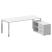 Стол для руководителя с тумбой правый БГ.СРТ-6.8 (R) 2100x1620x750 (Вяз Благородный/Нерж. Сталь)