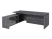 Стол руководителя с опорной тумбой Festus FB-121L.GG 2100x1800x750 (Хромикс Белый/Камень Пьетра Гриджиа черный)