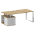 Стол руководителя с опорной тумбой, левый Shift SK.SRT-200 (L) (2000x904x753) (Тиквуд Светлый-Капучино | Хром)
