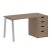 Стол письменный VR.SP-3-138.4.A 1380x720x750 (Серый/Белый Металл)