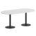 Стол овальный VR.SP-5-180.1 1800x900x750 (Серый/Белый Металл)