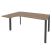 Стол эргономичный левый на П-образном м/к Onix O.MP-SA-4L 1580x1180x750 (Тиквуд Темный/Белый Металл)