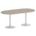 Стол овальный VR.SP-5-180.1 1800x900x750 (Серый/Белый Металл)