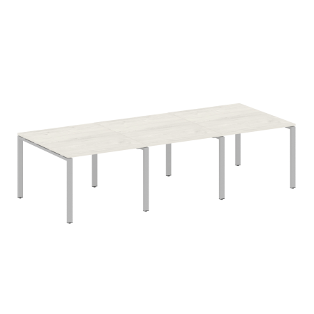 Переговорный стол 3 столешницы Metal System Style БП.ПРГ-3.1 3000x1235x750 (Дуб Наварра/Серый металл)