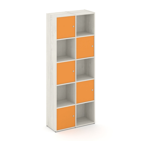 Стеллаж Locker Plus LK.K-008 798x350x1983 (Дуб Наварра | Оранжевый)