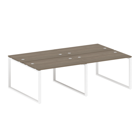 Рабочая станция Metal System Style БО.СМ-4.2 2400x1475x750 (Вяз/Белый металл)