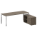 Стол для руководителя с тумбой правый БГ.СРТ-6.8 (R) 2100x1620x750 (Вяз Благородный/Нерж. Сталь)