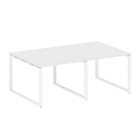 Переговорный стол 2 столешницы Metal System Style БО.ПРГ-2.1 2000x1235x750 (Белый/Белый металл)