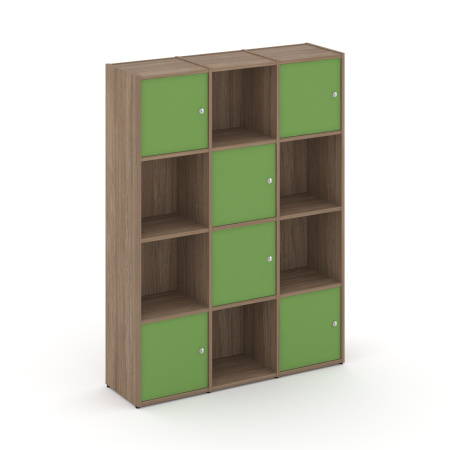 Стеллаж Locker Plus LK.K-006 1188x350x1593 (Дуб Аризона | Зеленый)