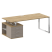 Стол руководителя с опорной тумбой, левый Shift SK.SRT-200 (L) (2000x904x753) (Тиквуд Светлый-Капучино | Хром)