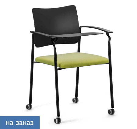 PINKO_black Кресло со столиком на колёсах с подлокотниками (Черный/Зеленый/Черный)