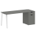 Стол письменный VR.SP-3-178.1.A 1780x720x750 (Серый/Белый Металл)