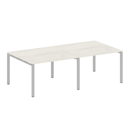 Переговорный стол 2 столешницы Metal System Style БП.ПРГ-2.2 2400x1235x750 (Дуб Наварра/Серый металл)