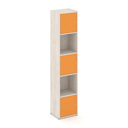 Стеллаж Locker Plus LK.K-007 408x350x1983 (Денвер Светлый | Оранжевый)