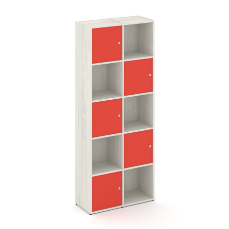 Стеллаж Locker Plus LK.K-008 798x350x1983 (Дуб Наварра | Красный)