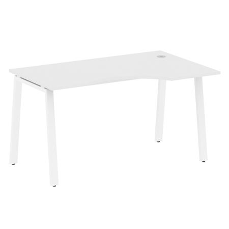 Стол криволинейный правый Metal System Style БА.СА-2 Пр 1400x900x750 (Белый/Белый металл)