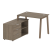Рабочая станция с тумбой на А-образном м/к Metal System Style БА.РС-СТС-2.1 (L) 1100x1520x750 (Дуб наварра/Серый металл)