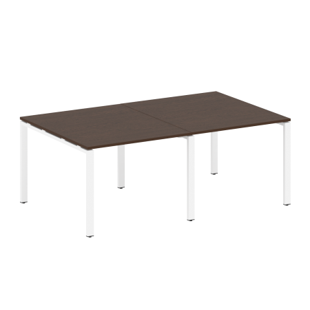 Переговорный стол 2 столешницы Metal System Style БП.ПРГ-2.1 2000x1235x750 (Венге Цаво/Белый металл)