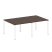 Переговорный стол 2 столешницы Metal System Style БП.ПРГ-2.1 2000x1235x750 (Дуб Наварра/Серый металл)