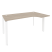 Стол эргономичный правый на П-образном м/к Onix O.MP-SA-1R 1580x980x750 (Тиквуд Темный/Белый Металл)