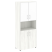 Шкаф для документов с нишей со стеклом белым LT.ST-1.4 R White (Вяз Благородный)
