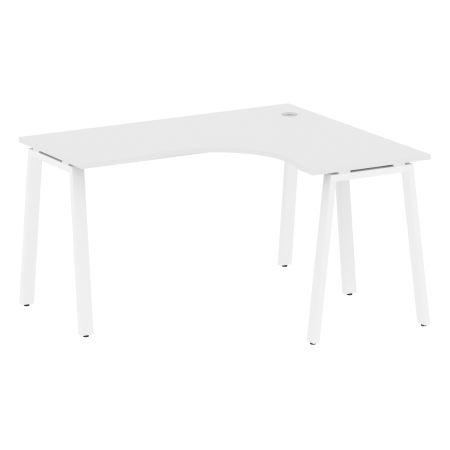 Стол криволинейный правый Metal System Style БА.СА-3 Пр 1400x1200x750 (Белый/Белый металл)