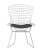 Стул обеденный Bertoia хромированный с черной подушкой (Стул кухонный Bertoia серебристый)